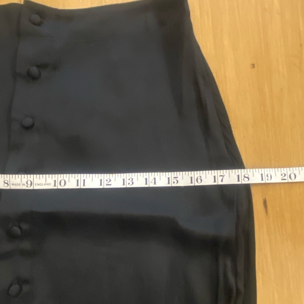 Free People Women’s Black Midi Analise Skirt Buttoned Satin New Small 4 - Picture 11 of 13